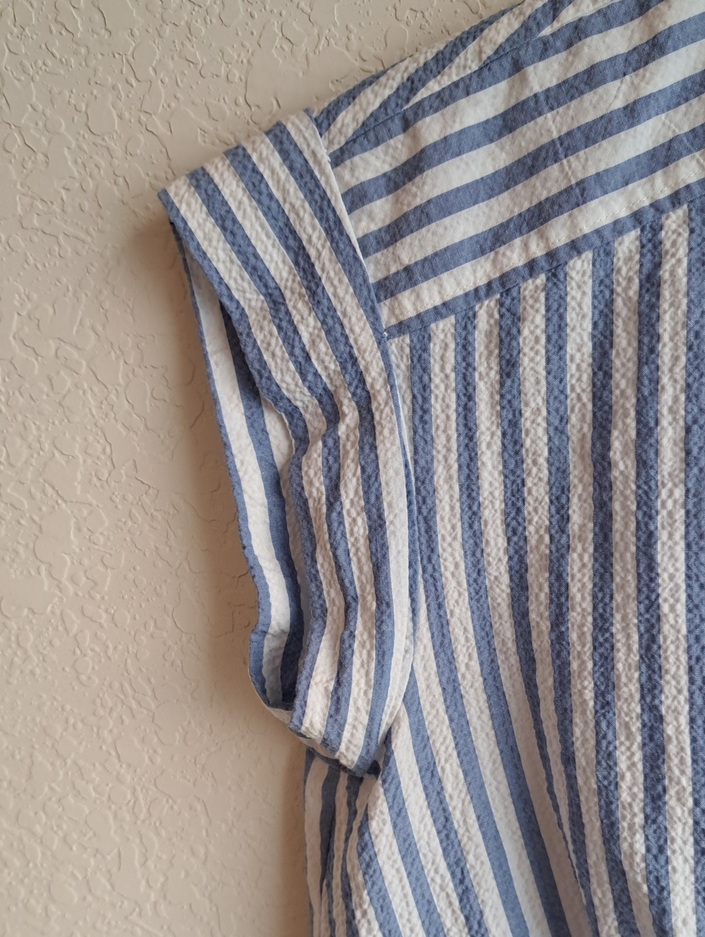 Veronica Beard Women’s Mini Dress Blue  White Stripe Twist-Waist Shirt Cotton XS - Picture 5 of 14